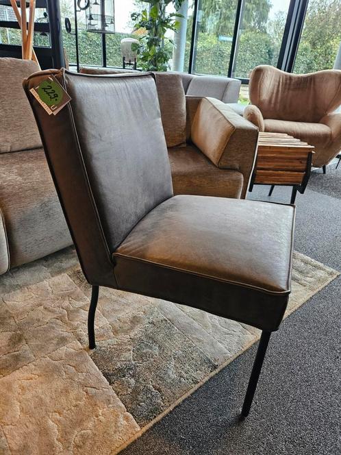 Stoel Apeldoorn dik rundleer antraciet opruiming, Huis en Inrichting, Stoelen, Zo goed als nieuw, Eén, Grijs, Ophalen of Verzenden