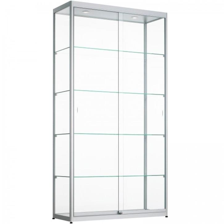 2 Glazen Vitrine Kasten ZGAN prijs is per kast, Huis en Inrichting, Kasten | Vitrinekasten, Zo goed als nieuw, 150 tot 200 cm