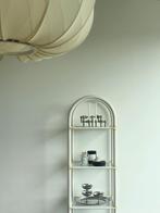Vintage Space age stelling kast glas acryl retro wit 80’s, Met plank(en), Gebruikt, 100 tot 150 cm, Ophalen of Verzenden