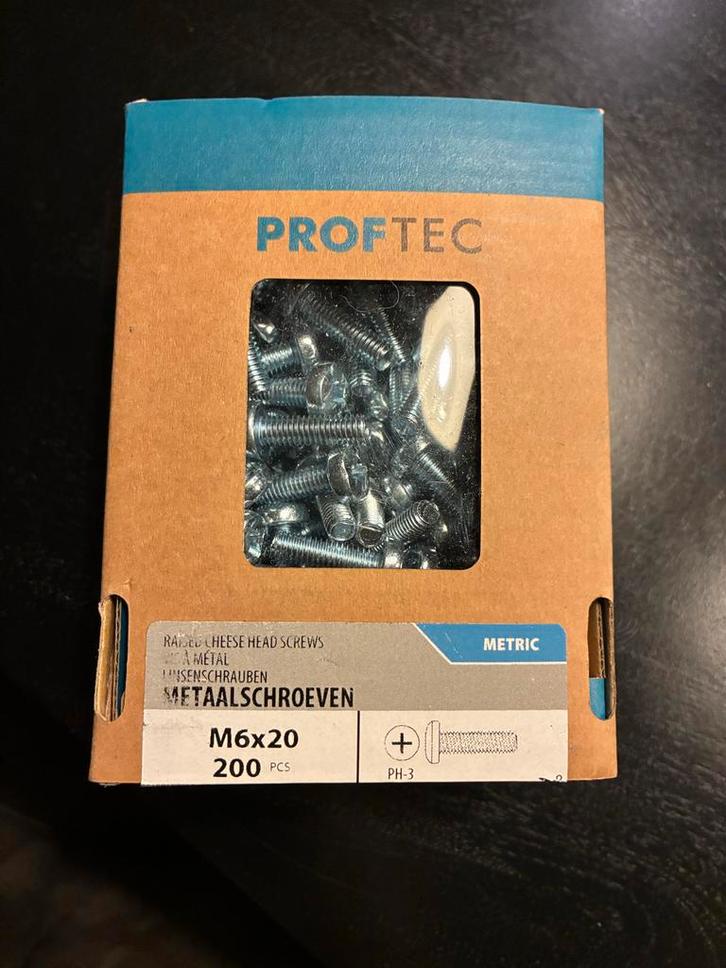 Metaalschroeven verzinkt - Cilinderkop M6x20, Doe-het-zelf en Verbouw, IJzerwaren en Bevestigingsmiddelen, Nieuw, Schroeven, Minder dan 50 mm