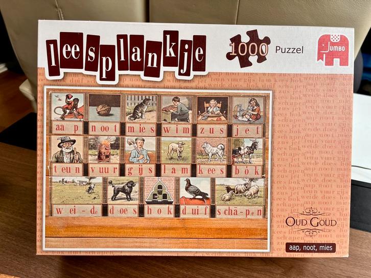Leesplankje Aap Noot Mies, Cornelis jetses. 1000 st, Hobby en Vrije tijd, Denksport en Puzzels, Zo goed als nieuw, Legpuzzel, 500 t/m 1500 stukjes