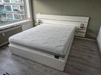 Bed 160x200 Zo goed als nieuw! Met hoofdbord en kastjes., Huis en Inrichting, Slaapkamer | Bedden, Ophalen, Wit, Tweepersoons
