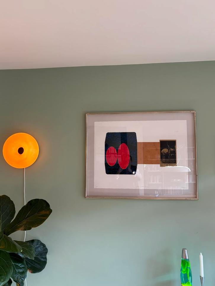 Zeefdruk Jelis van Dolderen, 1992, ingelijst, Antiek en Kunst, Kunst | Schilderijen | Abstract, Ophalen