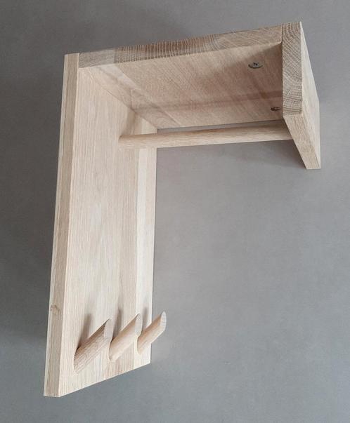 Kompakte, houten kapstok, Woood, haken & hang, Huis en Inrichting, Woonaccessoires | Kapstokken, Zo goed als nieuw, Wandkapstok