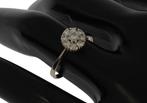 9 diamanten luxe entourage 14k wit gouden dames rozet ring, Voordeelsieraden, Ophalen of Verzenden, Met edelsteen, Dame