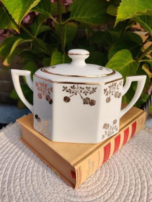 Antieke porseleinen suikerpot – T.L.B. Limoges France, Antiek en Kunst, Antiek | Servies los, Ophalen of Verzenden