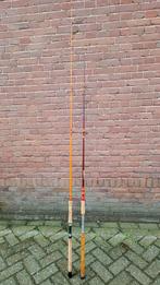 Te koop vintage boot hengels 2,45m uit een stuk., Watersport en Boten, Ophalen, Zo goed als nieuw, Werphengel