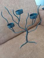 Metalen Kandelaar - Boom Design, Huis en Inrichting, Woonaccessoires | Kandelaars en Kaarsen, Ophalen, Grijs, Zo goed als nieuw
