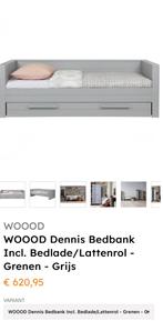 Bed, bureau en wandplank van Dennis wood grijs, Ophalen of Verzenden