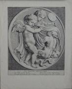 Onvermelde Franse Maker 18e eeuw ets "Sculptuur drie Putti's, Antiek en Kunst, Antiek | Woonaccessoires, Ophalen
