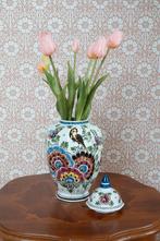 Vintage delfts blauwe dekselvaas, Ophalen of Verzenden