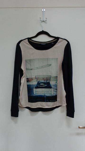 Maison Scotch top, lange mouw, blauw, roomwit, maat 1 (S) beschikbaar voor biedingen