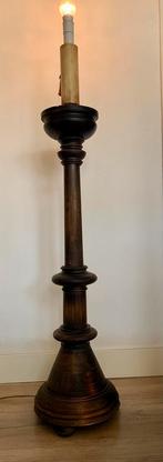 Antieke vloerlamp hout 140 cm hoog, Ophalen of Verzenden