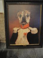 grote hondenschilderij  met mooie lijst barok, Ophalen