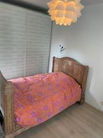 Houten bed 200x90 met wieltjes + matras, Huis en Inrichting, Gebruikt, 90 cm, Eenpersoons, Bruin