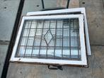 4 glas in lood ramen in kozijn, Doe-het-zelf en Verbouw, Glas en Ramen, Ophalen, Gevelraam of Ruit, Gebruikt, Minder dan 80 cm