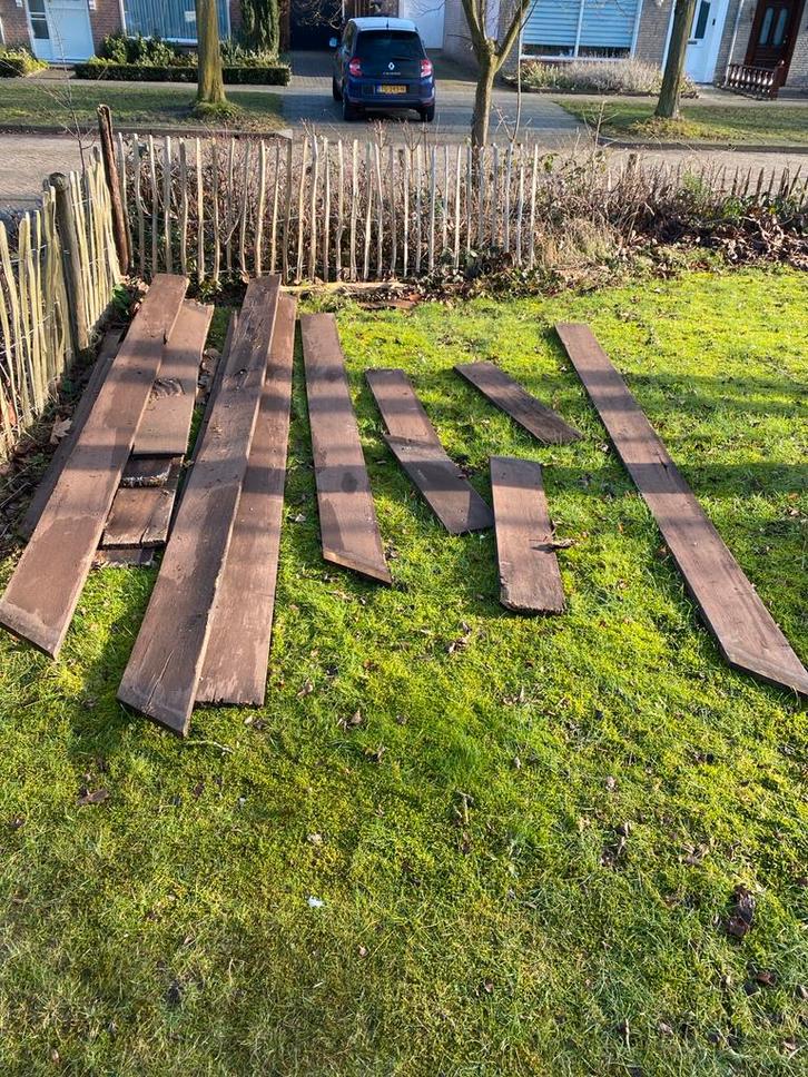 Steigerhouten planken - gebruikt, Tuin en Terras, Palen, Balken en Planken, Gebruikt, Planken, 180 tot 250 cm, Ophalen