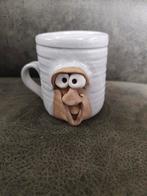 Grappige Keramische Mok met Gezicht, Ophalen of Verzenden, Zo goed als nieuw
