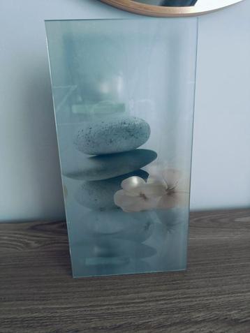 Zen Kaarshouder met afbeelding Stenen & Bloemen beschikbaar voor biedingen