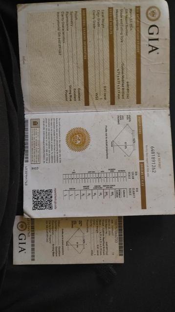 18K witgouden Oorsteker Diamant 0.61ct GIA beschikbaar voor biedingen