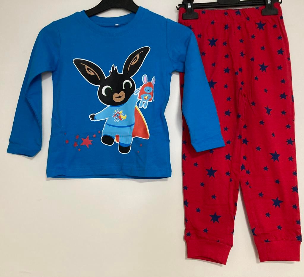 Prachtig nieuw konijntje bing blauw/rood pyjama maat 116, Ophalen of Verzenden, Nieuw, Jongen, Nacht- of Onderkleding