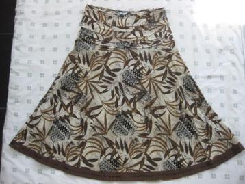 MS rok, midirok met bruine blaadjes en pailletten, 38 M beschikbaar voor biedingen