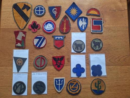 WWII US division patches, 20 stuks, losse verkoop, Verzamelen, Militaria | Tweede Wereldoorlog, Embleem of Badge, Amerika, Verzenden