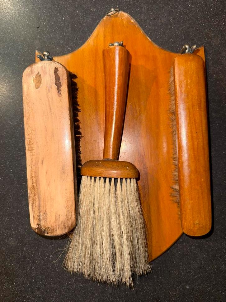 Vintage Borstelset met Houten Houder, Antiek en Kunst, Antiek | Overige Antiek, Ophalen of Verzenden