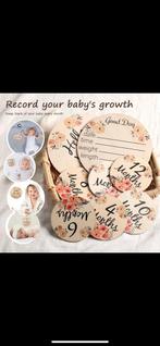 Houten mijlpaalkaarten baby maandkaarten geschenken, Nieuw, Ophalen of Verzenden