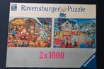 Ravensburger 2-in-1 kerstpuzzel 2x 1000 stukjes, Hobby en Vrije tijd, Denksport en Puzzels, Ophalen of Verzenden, 500 t/m 1500 stukjes