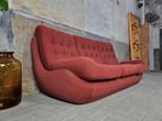 Jaren 70 Donker Roze Retro Bank | Vintage Design Relax Sofa, 100 tot 125 cm, Rechte bank, Gebruikt, Ophalen of Verzenden