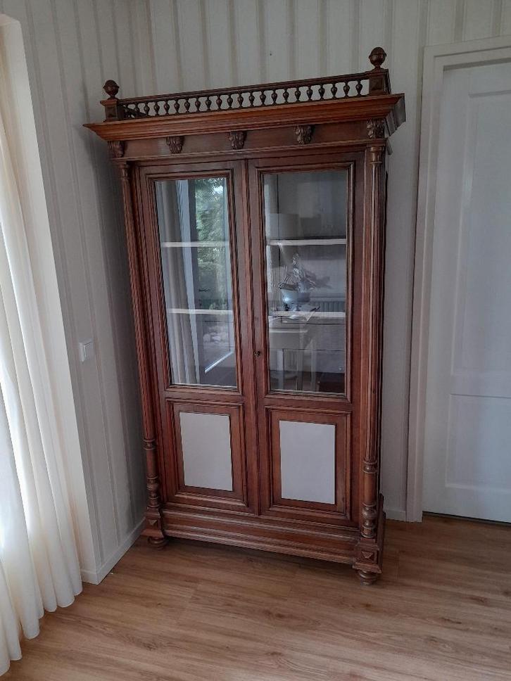 Antieke vitrinekast / kast / buffetkast / wandkast, Huis en Inrichting, Kasten | Vitrinekasten, Gebruikt, 150 tot 200 cm, 100 tot 150 cm