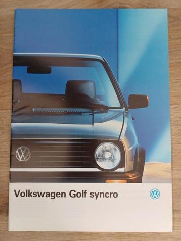 VW Golf Syncro brochure uit 1987 beschikbaar voor biedingen