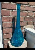 Turquoise Empoli Genie fles, kersen & druiven, onbeschadigd., Antiek en Kunst, Antiek | Glas en Kristal, Ophalen of Verzenden