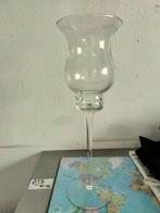 Windlicht/kandelaar tulpvorm op voet. 49cm hoog. Vintage, Ophalen, Overige materialen, Overige kleuren, 25 tot 50 cm