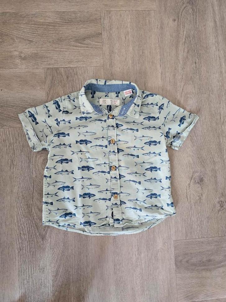 Zara blouse vissen maat 86, Kinderen en Baby's, Babykleding | Maat 86, Gebruikt, Jongetje, Overhemdje of Bloesje, Ophalen of Verzenden