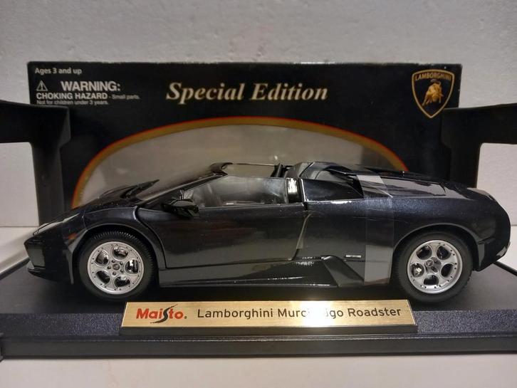 Lamborghini Murcielago spyder darkgrey Maisto metal 1:18 KRD, Hobby en Vrije tijd, Modelauto's | 1:18, Zo goed als nieuw, Auto