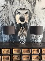 Set van 2 moderne lampen, Huis en Inrichting, Lampen | Tafellampen, Ophalen of Verzenden, Zo goed als nieuw, Metaal, Minder dan 50 cm