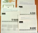 Handleidingen voor de SANSUI A-510, T-910D en D-69C, Ophalen, Zo goed als nieuw, Overige merken, Losse componenten