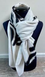 warme sjaal wolwit, taupe en zwart, Ophalen of Verzenden, Nieuw, Sjaal