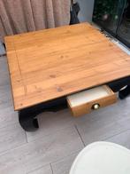 Opiumtafel met glasplaat, 1 meter x 1 meter, ongeveer 60cm h, Huis en Inrichting, Tafels | Salontafels, Ophalen, Zo goed als nieuw