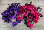 Carnaval loopgroep / 22x rose + 20x paars strik of strikjes, Ophalen of Verzenden, Gedragen