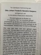Haspers x Weekers 1917 Roden 2000 Eindhoven Son, Verzamelen, Bidprentjes en Rouwkaarten, Ophalen of Verzenden, Bidprentje