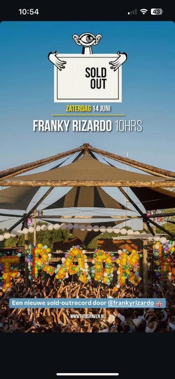Franky Rizardo 10 HRS zaterdag 14 juni beschikbaar voor biedingen