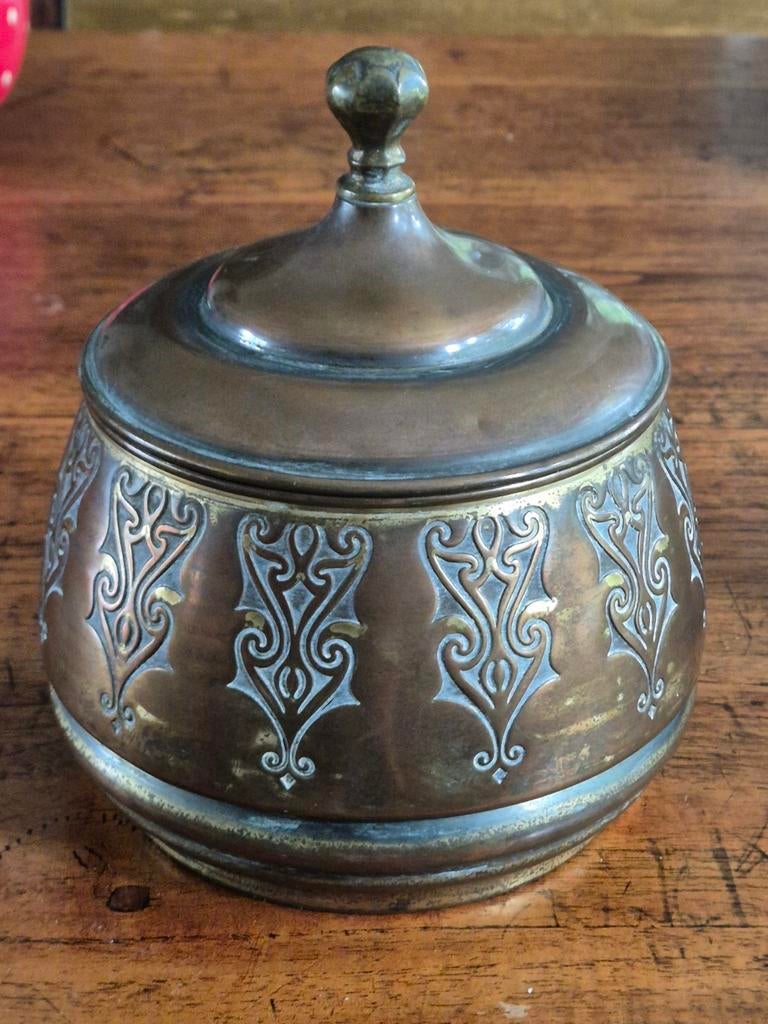 Koperen Daalderop tabakspot met deksel 1935, Ophalen of Verzenden