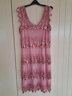 Roze pailletten midijurk, mt.L, Galajurk, Verzenden, Maat 42/44 (L), Marselini