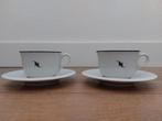 2 nespresso kopjes met schoteltjes, Ophalen of Verzenden, Zo goed als nieuw, Kop(pen) en/of Schotel(s)