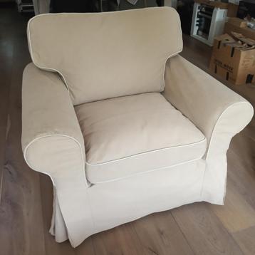Fauteuil Ektorp IKEA beige/taupe witte sierrand beschikbaar voor biedingen