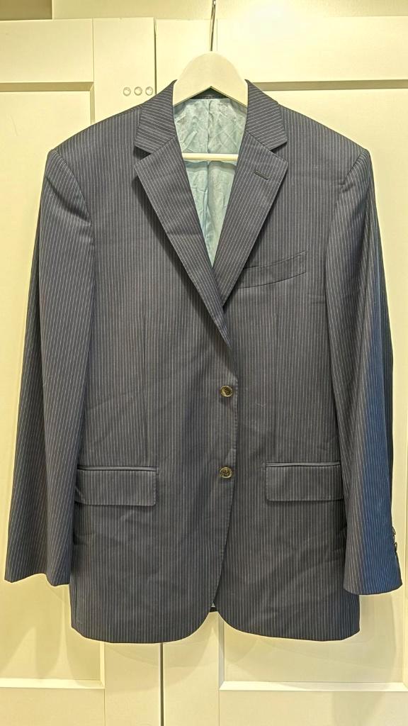 Suitsupply colbert blauw met witte streep 54, Kleding | Heren, Kostuums en Colberts, Zo goed als nieuw, Maat 52/54 (L), Blauw