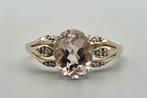 Gouden Vintage ring edelsteen morganiet en diamant. 2025/710, ., Nieuw, Ophalen of Verzenden, Roze